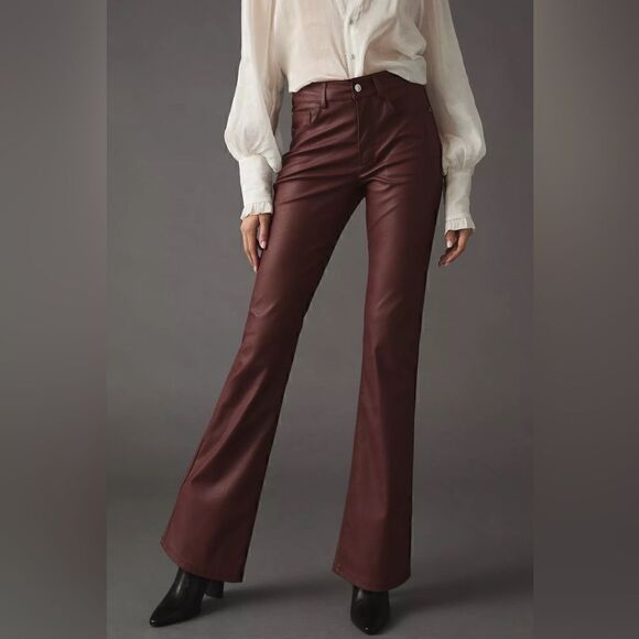 Anthropologie Pilcro The Yaya Mid-Rise Faux Leather Pants Size 32 - Picture 3 of 8